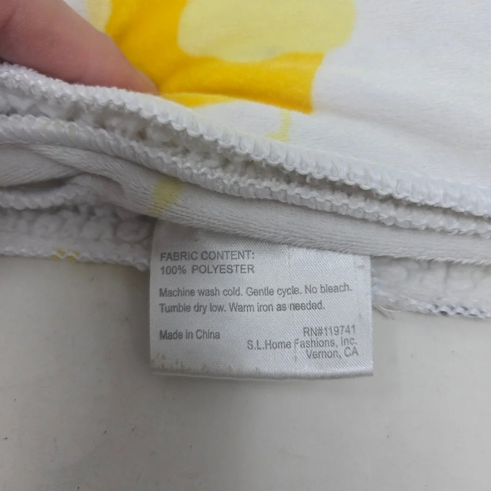 S.L. Home Fashions Baby Blanket Yellow Grey Elephant Star Sherpa Back 30x40